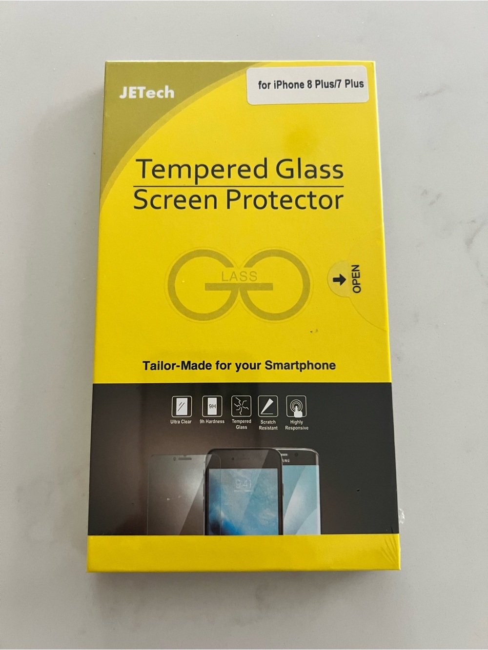 JETech Yellow Tempered Glass Screen Protector for iPhone 8 Plus/7 Plus